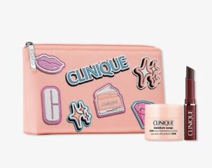 New Listing3 Piece Clinique Gift Set-Almost Lipstick in Black Honey-Moisture Surge-Bag-NEW
