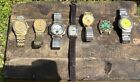 Lot Of Seven Watches Vintage/Modern Mostly Mens Watch Lot Parts Repair Untested
