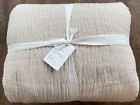 New Pottery Barn Belgian Flax Linen Hand-Stitched King Quilt ~Flax~