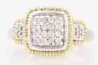 .25ctw Round Diamond Cluster Ring Sterling Silver and 18k Yellow Gold Size 4.25