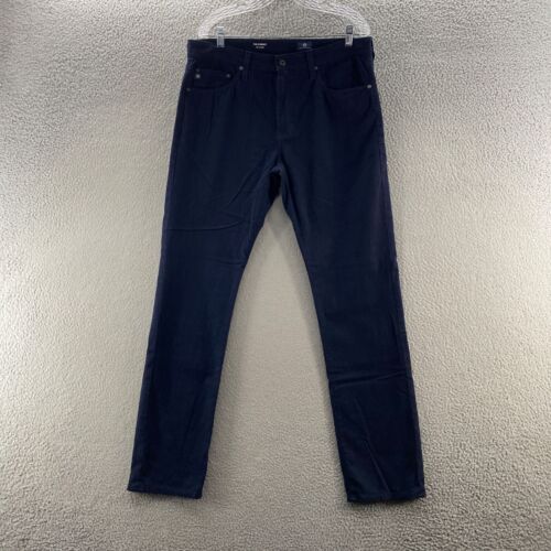 Adriano Goldschmied Pants Mens 34 Blue Everett Slim Straight Sueded Soft 34x34