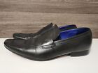 Ted Baker Mens Black Leather Slip on Dress Shoes Size 11 Loafers