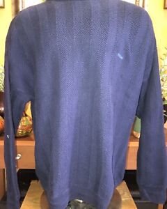 ALEXANDER JULIAN COLOURS Vintage 90s Oversize Cotton Sweater L Ribbed Navy