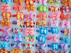 Wholesale Lots 100Ps Colors Butterfly Polymer Clay Children's Rings 16-19mm