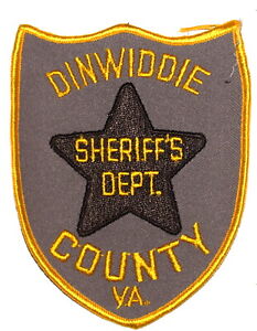 DINWIDDIE COUNTY VIRGINIA VA Sheriff Police Patch VINTAGE OLD MESH ~