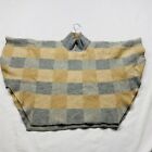 Note Di Anita Poncho Womens One Size Fits Most Brown Gray Square Merino Wool