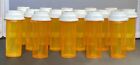 Empty Plastic RX Pill Prescription Medicine Bottles Lot Of 15 Amber Color