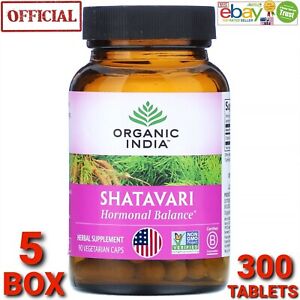 Organic India Shatavari Exp.2026 OFFICIAL USA 5 BOX 300 Caps Hormonal Immunity