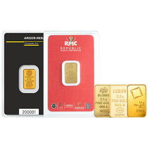 2.5 Gram Gold Bar (Varied Condition, Any Mint)