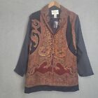 Norm Thompson Women's Size M Paisley Lined Wool Jacket Button Front