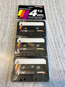 Gemini MP90 Blank Audio Cassette Tape Pack of 3 4.5 Hours Low Noise High Energy