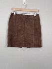 Genuine Sonoma Jean Company 100% Leather Brown Suede Skirt Stitching Size 10P