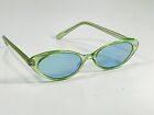 Vintage Style Cat Eye PIN UP Green Sunglasses Blue Lens