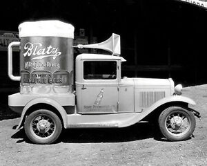 Blatz Beer Truck Photo 8X10 - 1940 Springfield MA  B&W
