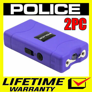 2 POLICE Stun Gun Mini 800 Purple Self Defense Wholesale Lot