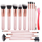 New Listing16Pcs Makeup Brushes Set with 1 Eyebrow Razor Premium Synthetic Foundation Blend