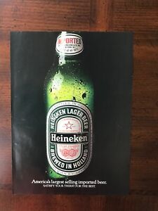 1987 vintage original print ad Heineken Lager Beer Imported From Holland