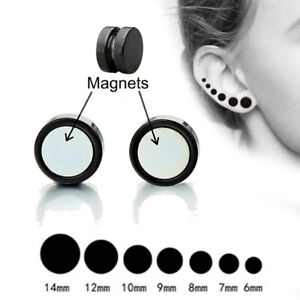 1 Pair Magnetic Stud Earrings For Women Men Non-Piercing Clip On Stainless Steel
