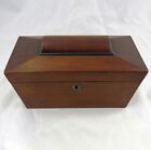 Antique English Mahogany Tea Caddy Box with Molded Domed Lid
