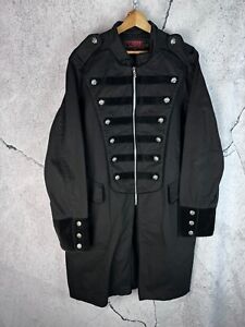 VTG TRIPP NYC Black Trench Coat Jacket Mens Small Punk Gothic Rave Dang Goodman