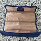 JAGGS Cobalt Blue Leather Travel Jewelry Roll Organizer Dubai Airlines 1st