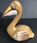 New ListingHand Carved Pelican Folk Art Handpainted Wooden Bird 8