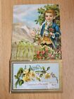 Antique 3D Victorian Greetings Card - Compliments Of The Season
