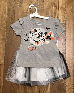 Disney Junior Toddler Girl's Size 4T Short Sleeve T-Shirt & Tulle Skirt Outfit