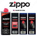 Zippo 4 oz Fuel Fluid And 3 Value pack (12 Flints & 1 Wick) Combo Set