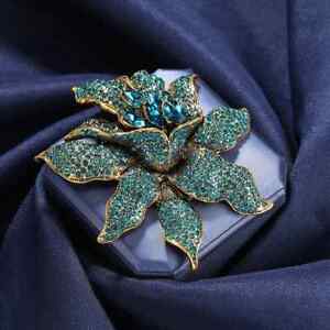 Vintage Orchid Rhinestone Brooch Women Luxury Jewelry Accessories Banquet Pin