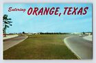New ListingPostcard Texas Orange TX City Limits Traffic Circle 1960s Unposted Chrome