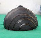 Signed Pottery Incense Holder Minimalist Vase Black Gold