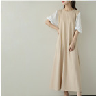 Korean Women Summer Fashion Casual Loose Long Skirt Chiffon Patchwork Dress