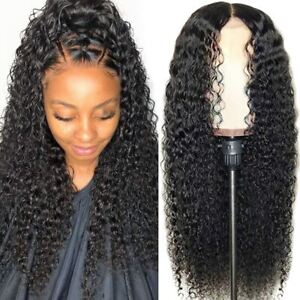 AA Hair Front Wig Womens Brazilian Human Long Curly Lace Wavy Hair Wigs US
