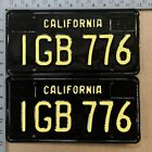 1963 California license plate pair IGB 776 YOM DMV Ford Chevy Dodge 16156