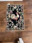 New w/ tags Wool Victoriana Needlepoint Rooster Rug 2’x3’