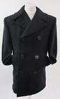 Military Pea Coat, US Navy Peacoat, Enlisted, Black, Large, Fits 40