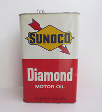 Vintage 1969 SUNOCO Diamond Motor Oil SAE 40 Gas Service Station 10 Quart Can