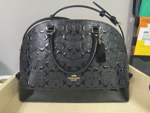 patent leather coach satchel handbag