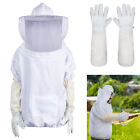 Beekeeping Protective Jacket Veil Suit + Beekeeping Long Sleeve Gloves Set