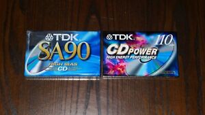 Lot of 2 Cassettes -TDK High Bias CD Power 110 High Energy  & TDK SA90 High Bias