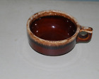 Vintage Hull Pottery USA Brown Drip Soup Chili Bowl With Handle Oven Proof