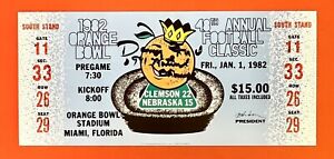 New ListingClemson Football Ticket Stub. 1982 Orange Bowl Autographed Danny Ford. Enlarged