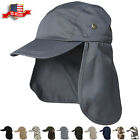 Ear Flap Sun Hat Neck Cover Baseball Cap Visor Camo Army Fishing Outdoors USA