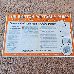 The Barton Portable Fire Pump for Ford Cars, Trucks, & Tractors Sales Brochure