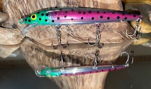 Custom Painted Rapala Husky Jerk HJ12 lure crankbait walleye bass Rainbow Trout