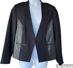 Lane Bryant Women’s Jacket Black Leather Suit Blazer Open Plus Size 20