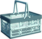 Plastic Storage Crate - 20L Collapsible Crate Stacking Folding Storage Basket -