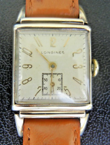 Vintage Men’s Longines Deco Wrist Watch RUNS 10K Gold Filled, NOS Ostrich Band