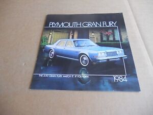 NOS Original 1984 Plymouth Gran Fury Sales Brochure